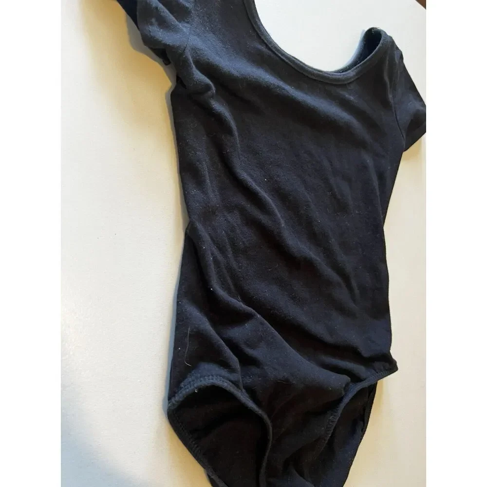 LEOTARD‎ Girls Kids Size 4T Short Sleeve Solid Black